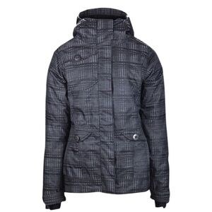 686 Women's Black and Gray Patterned Snowboard/Ski Jacket